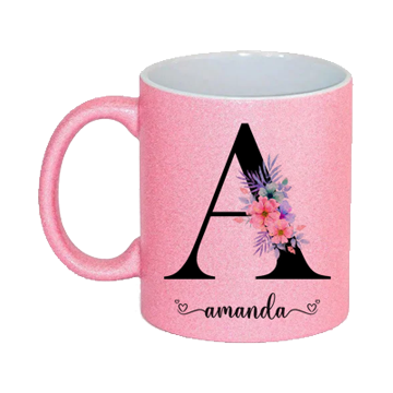 Caneca de Porcelana com Glitter